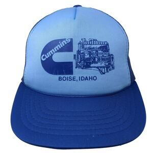 Cummins Boise, Idaho Snapback Trucker Hat Blue One Size Adjustable Mesh Back